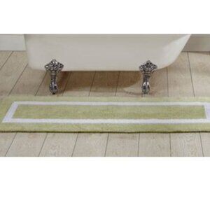Hotel Collection 100% Cotton 20' X 60' Runner Bath Rug in Sage & White